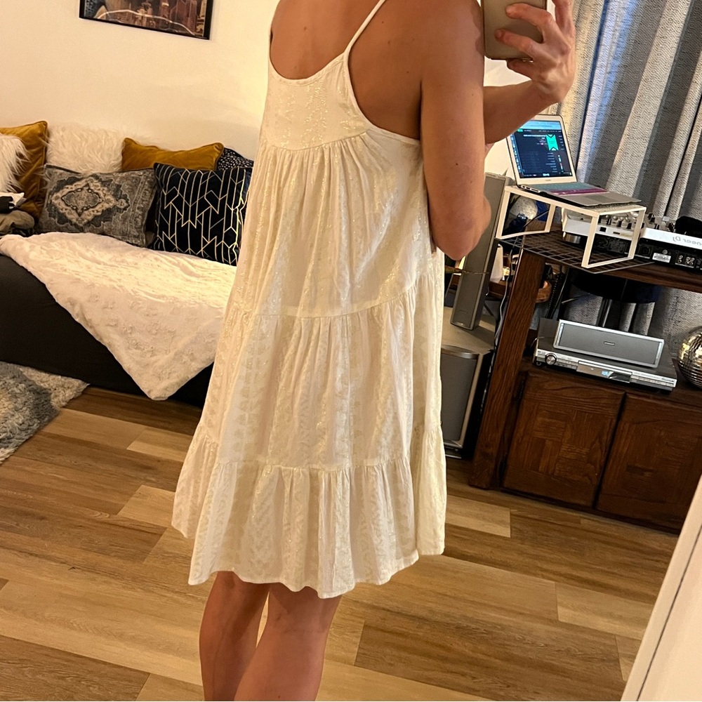 Elan Cream Dress with Subtle Gold Accents - Picture 7 of 9